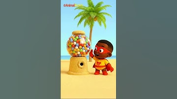 BEACH GUMBALL MACHINE Song!🏖|FunNursery Rhymes For Kids |Learn Colors w/@AnimalSketch