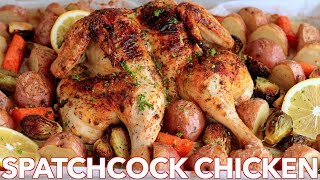 Roasted Spatchcock CHICKEN Recipe - ONE PAN Chicken Dinner