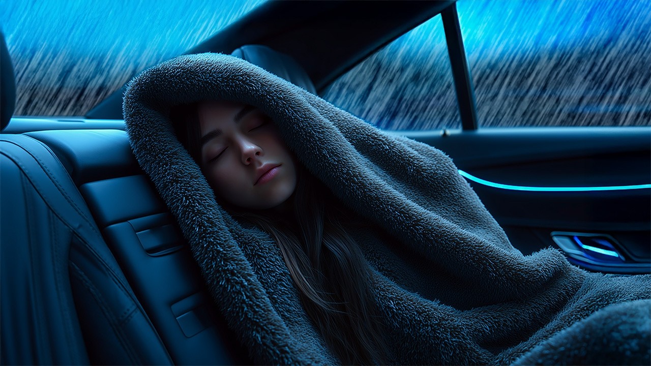Nice Rain in Car | Gentle Rainfall on Windows for Sleep, Relaxation and Peaceful Night Comfort