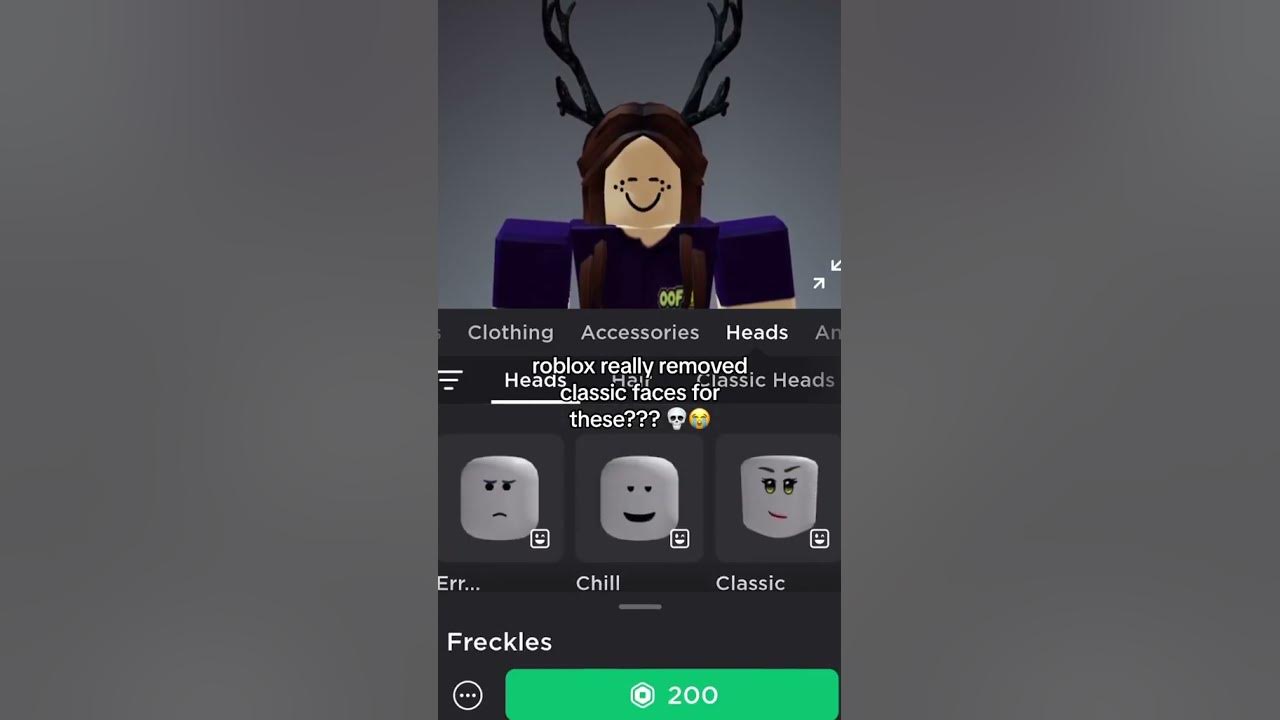 Roblox removed the classic faces?!😭, Roblox