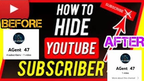 How to Hide Your SUBSCRIBER