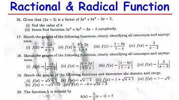 Rational and Radical functions TUTORIAL SHEET 4 -2024