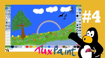 TuxPaint - El campo / Uso de las herramientas Pintura y Magia