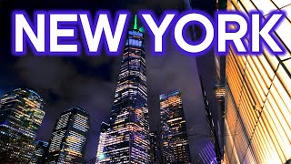 Night Walk in NEW YORK 🗽 Downtown MANHATTAN Tour NYC