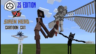 SCP Foundation JS VS Siren Head V2 & Cartoon Cat (Minecraft PE)