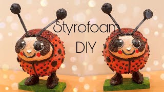 DIY IDEA || KIDS CRAFTS || STYROFOAM LADYBUG 🐞: #how #kidscrafts #diy #ladybug