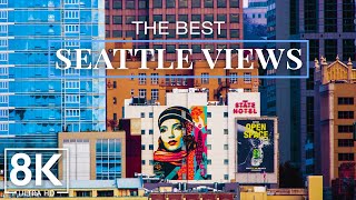 8K Seattle Cityscape Screensaver + Music - Scenic Skyline Views From Don Armeni Boat Ramp