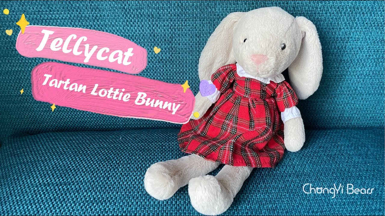 Jellycat Tartan Lottie Bunny 11” bunny in dress - YouTube