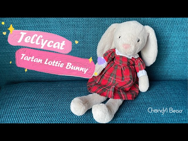 Jellycat Tartan Lottie Bunny 11” bunny in dress 