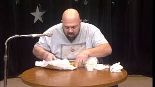 Monte Lamonte eats some food.
