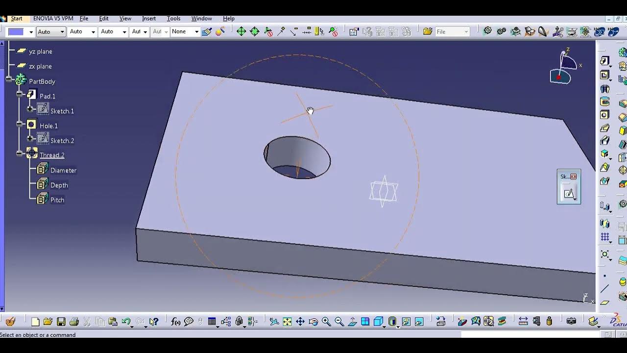 THREAD AND TAP CATIA YouTube