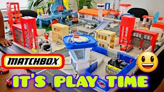 Super Fun Play time with my Kids! Matchbox Action drivers city sets