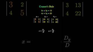 Solve Linear Equations Easily ✨ | Cramer’s Rule Explained with Determinants