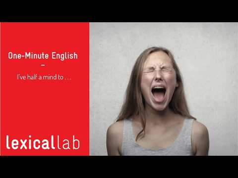 ONE-MINUTE ENGLISH: I've half a mind to ... LEARN WITH LEXICAL LAB