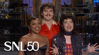 Celebrity Quinta Brunson and Benson Boone Watch Sarah Sherman Do a Backflip - SNL Wealth