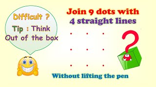 Join 9 dots with 4 lines 😬 | mind game | challenge your brain | think outside the box | #Shorts