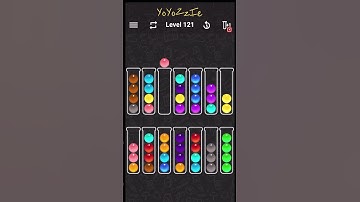 Ball Sort Color Water Puzzle Level 121 Walkthrough 🧪🔴🟡🟣, #shorts