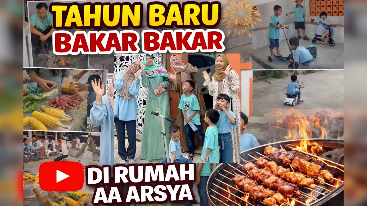 Momen Seru Bakar-Bakar Tahun Baru di Rumah Aa Arsya 2024