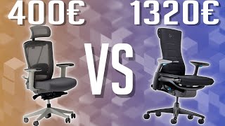 Une chaise à 1320€ face à une de 400€ - Test Herman X Logitech Embody