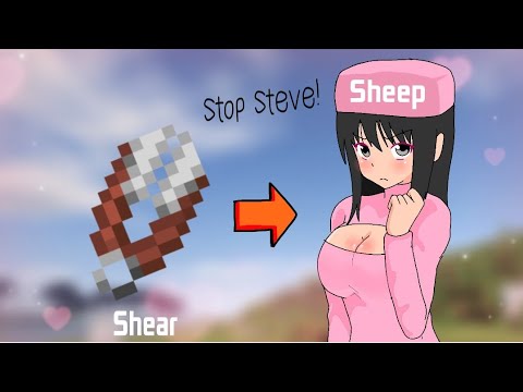 Shearing sheep girl | Minecraft anime ep 6