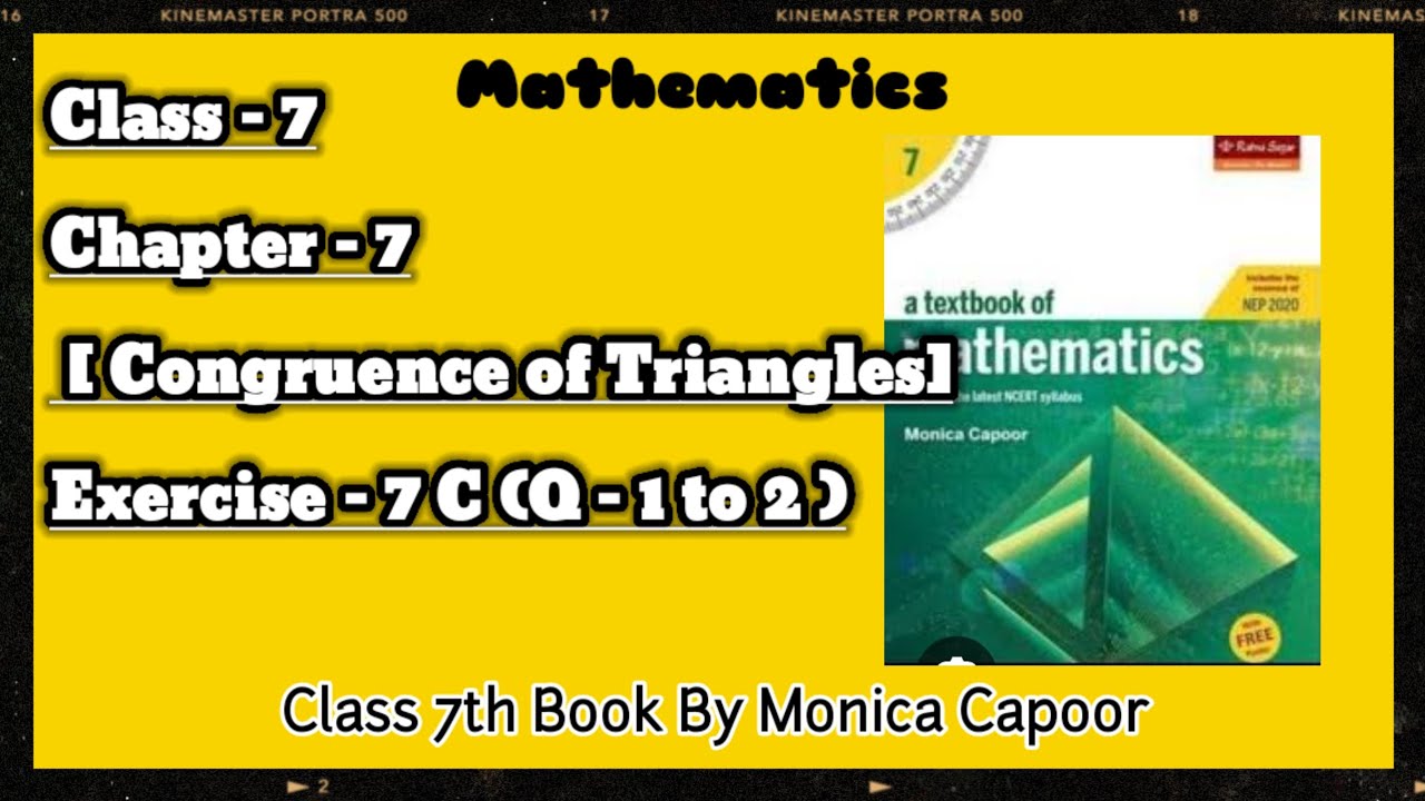 Mathematics Class 7 Solution||chapter 7, Exercise 7C (Q- 1 to 2 ...