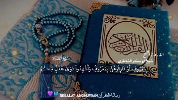تلاوة احساسية ستشعرك بجمال الكون || سورة الطلاق || الشيخ شيخ ابو بكر الشاطري ||🥰💖