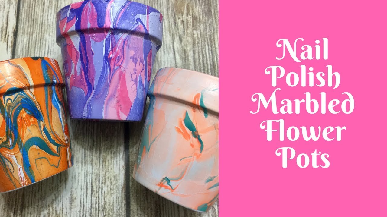 8. Nail Polish Marbled Planters - wide 6