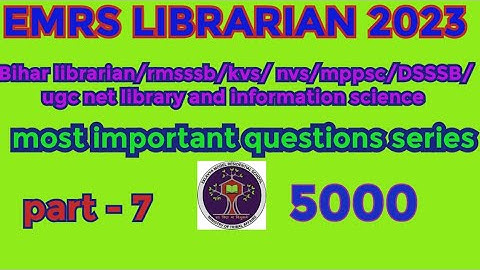 UGC NET Library and information science most important questions