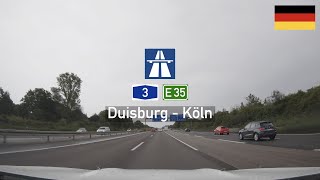 Driving in Germany: Autobahn A3 E35 from Duisburg to Köln (Cologne)