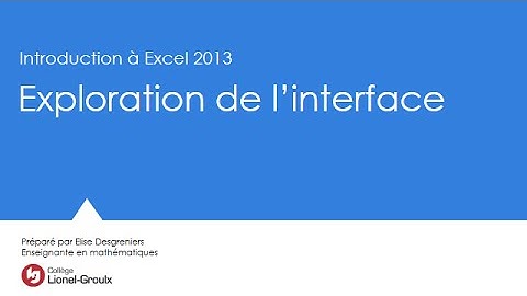 Introduction à Excel 2013: Exploration de l
