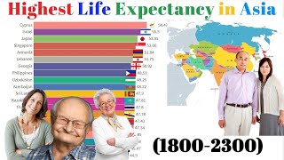 Asian Countries with Highest Life Expectancy(1800-2300) Life Expectancy  Rate in Asia - Ranking