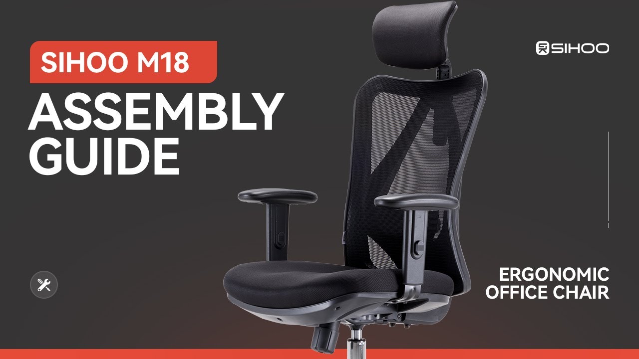 Sihoo M18 Ergonomic Black Adjustable Fabric Office Chair With Armrests and  Mesh Back