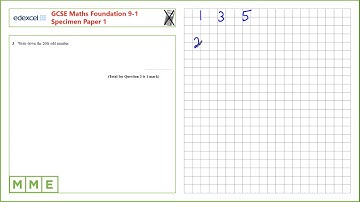 GCSE Maths EDEXCEL Foundation Specimen     Paper 1   Q3 Odd Numbers