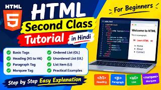 WHTML Second Class Tutorial in Hindi | Basic Tags, Marquee, Heading, List & Paragraph | #fyp