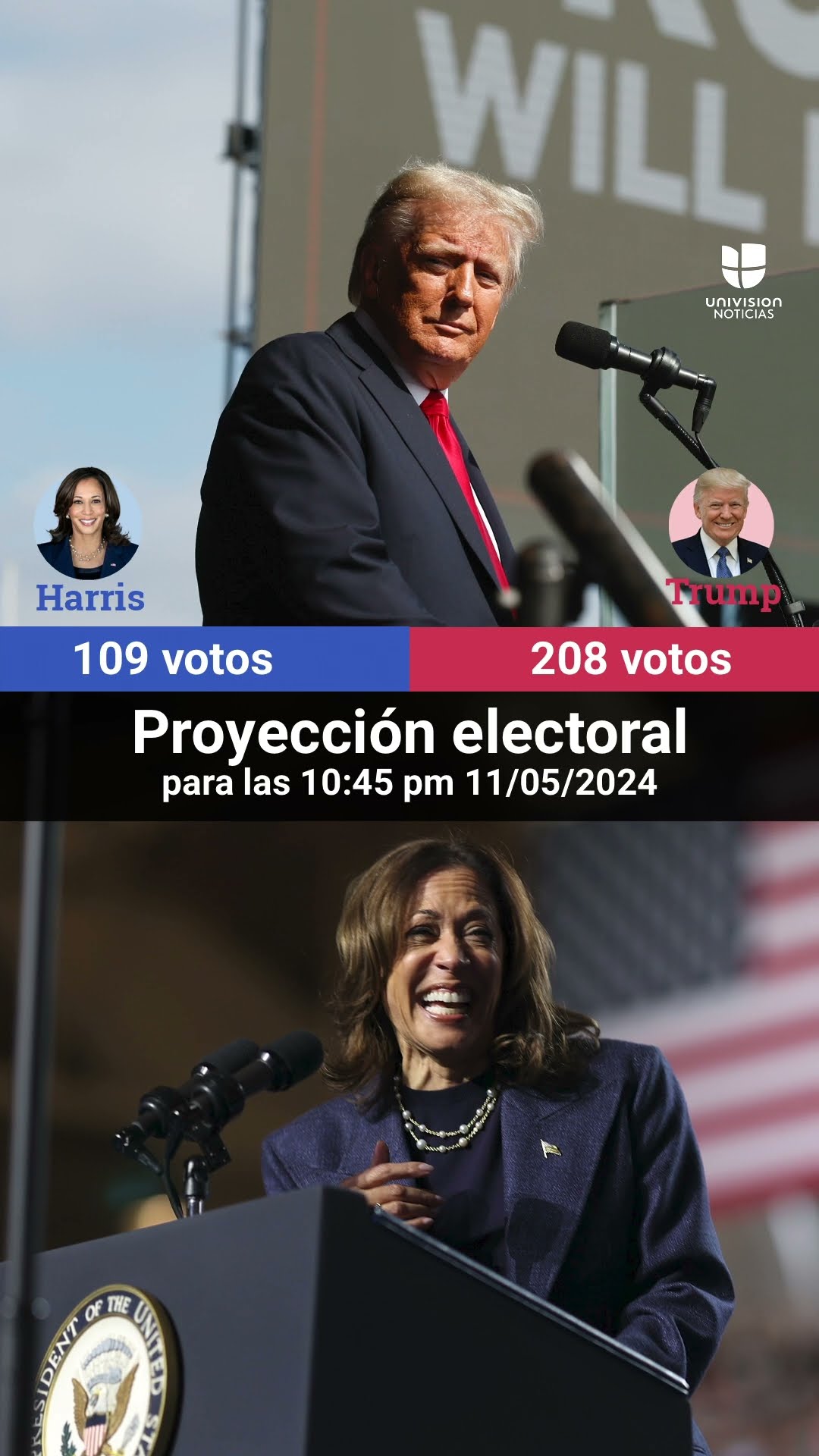 Elecciones de Estados Unidos de 2024 - Proyección 10:45 pm - 11/05/24
