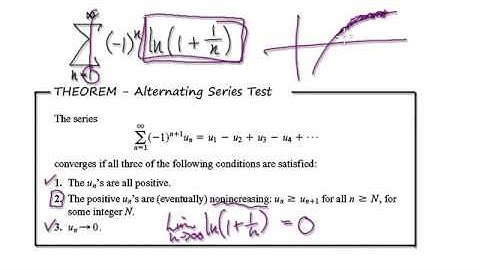 Video 2685 - Convergence test for infinite series - ln(1+1/n) - Practice