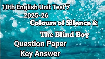 10th English LBA unit test 7 colours of silence  question paper answers @learneasilyhub 