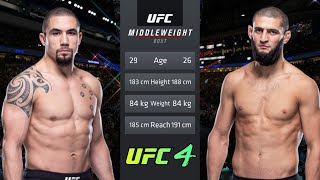 UFC 4 - Robert Whittaker vs Khamzat Chimaev! CPU vs CPU! Legendary Difficultly!