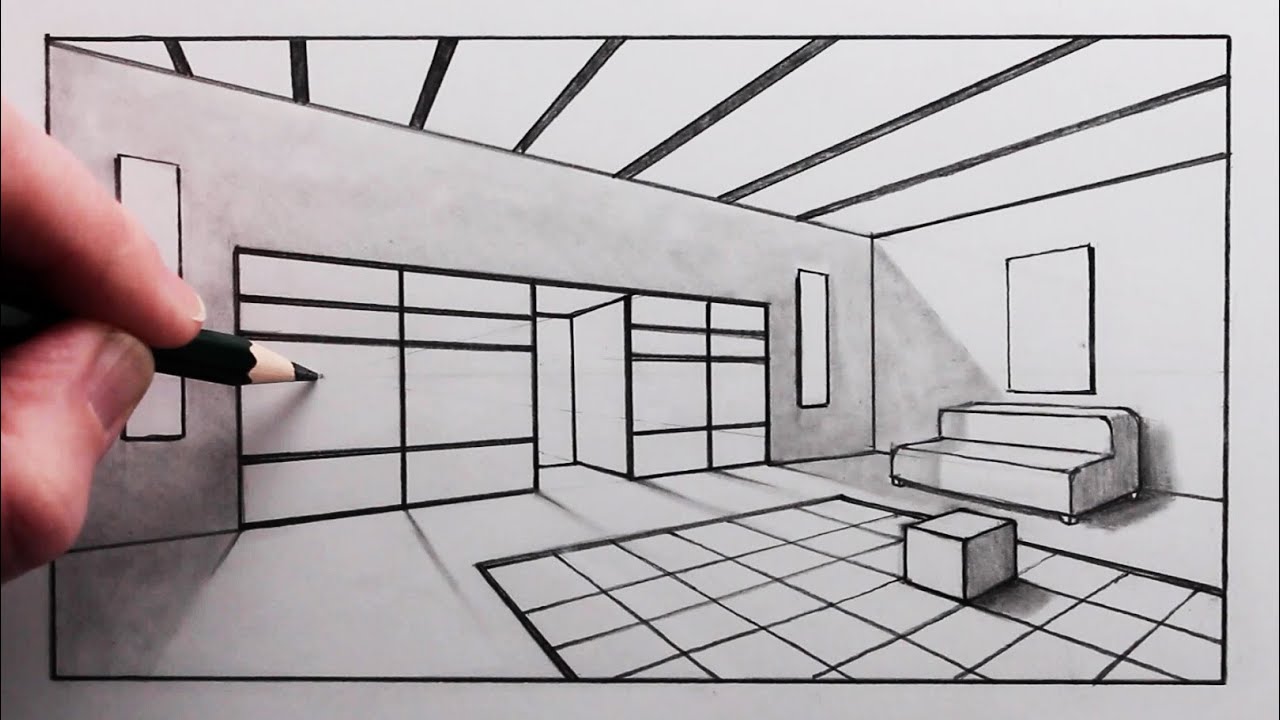 Single point perspective room by ARob on DeviantArt in 2023  Perspective  room One perspective drawing Point perspective