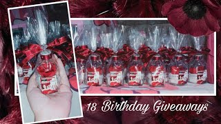 18 Birthday giveaways for Debut/Maroon motif color