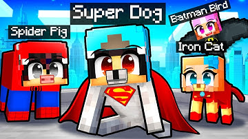 10 Friends on One SUPERHERO Pet Block in Minecraft!