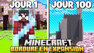 J'ai survécu 100 JOURS dans une BORDURE 1x1 EN EXPANSION en Hardcore sur Minecraft !