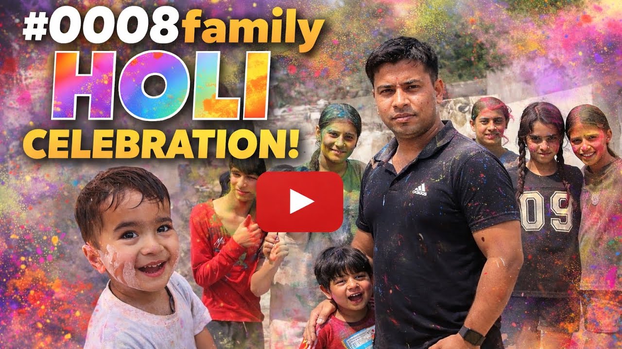 Celebration of Holi with all family members 🧿😄||Daksh0008