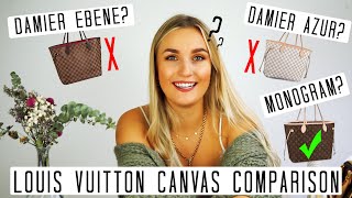 Louis Vuitton Canvas Comparison/Review -Damier Ebene, Azur or  Monogram?Which Canvas with which bag? 