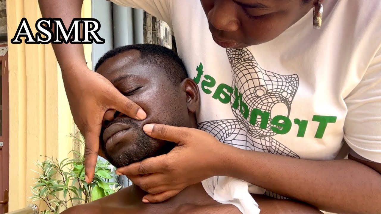 ASMR✨OUTDOOR SATISFYING BEARD NITPICKING NECK MASSAGE AND EAR CLEANING VIDEO