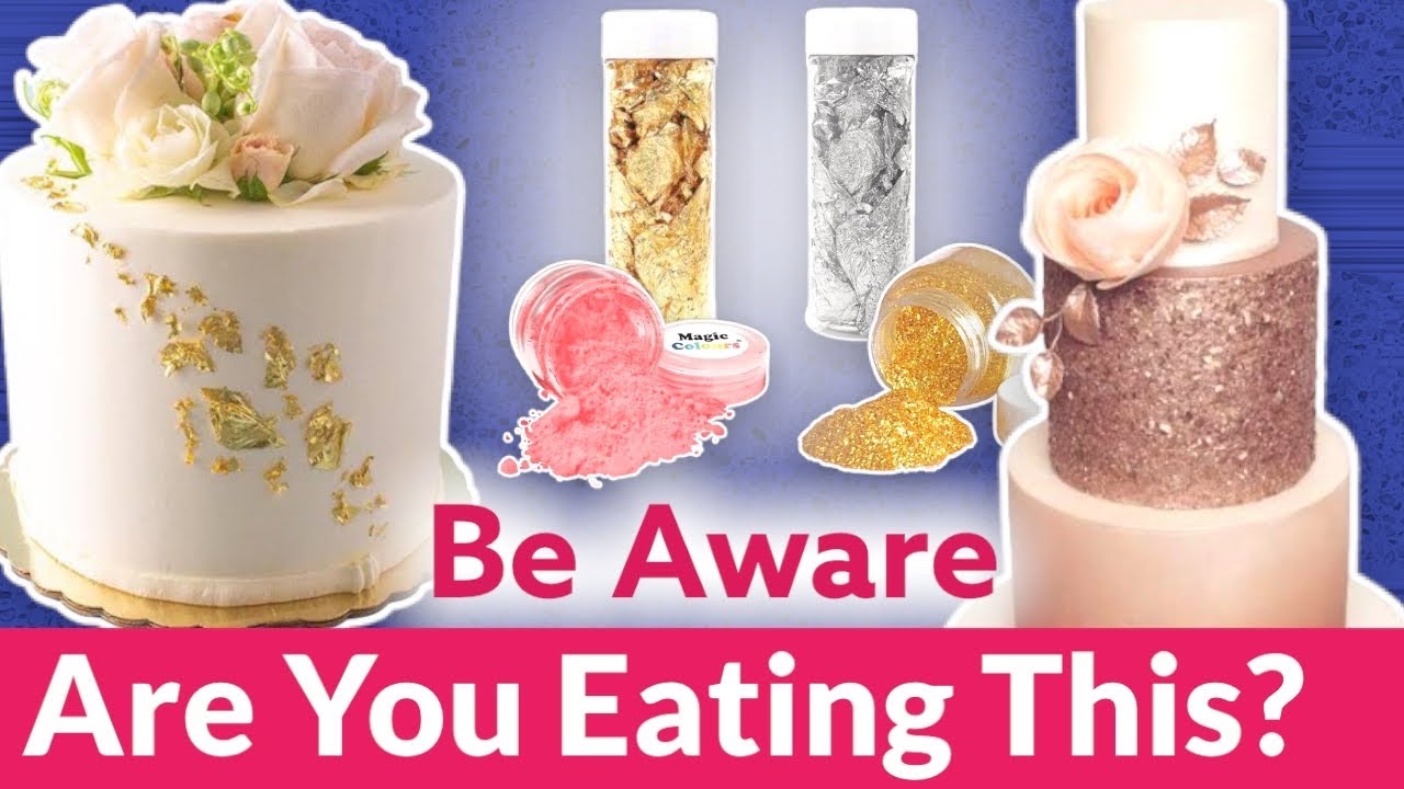 Golden Silver Glitters, Dusts & Flakes Cake Decoration Wedding