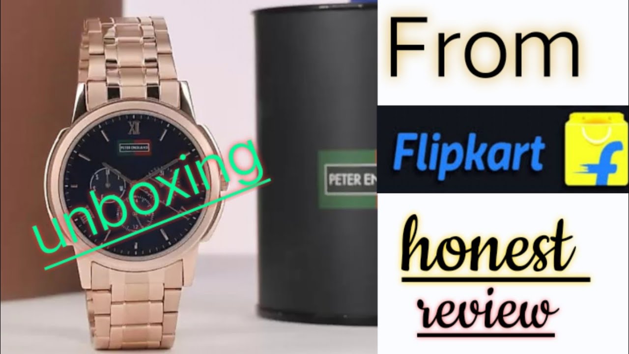 Unboxing of Peter England men's watch metallic strip,pink color, dark blue inside YouTube
