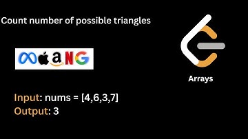 Count the number of possible triangles | Interview | Arrays | Hindi