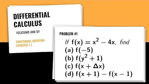 Functional Notation|Differential Calculus| Problem#1