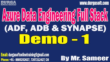 Azure Data Engineering Full Stack tutorials || Demo - 1 || by Mr. Sameer On 07-12-2023 @8AM IST